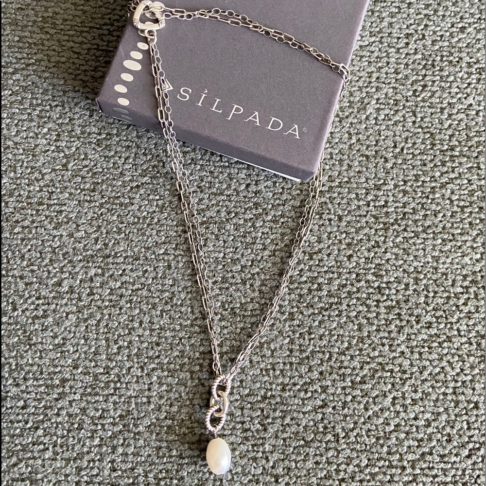 Silpada Freshwater Pearl Toggle Necklace